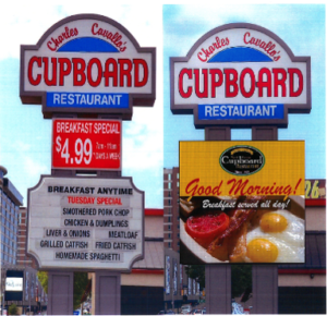 The Cupboard restaurant sign